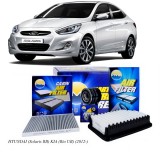 Комплект фильтров для ТО Hyundai Solaris, Kia Rio (масляный + воздушный + салонный угольный)