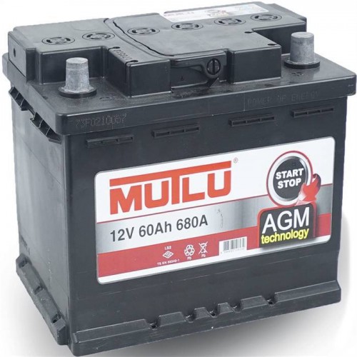 Аккумулятор Mutlu AGM 60 а/ч 680 А, 242x175x190, Обратная полярность (-+)