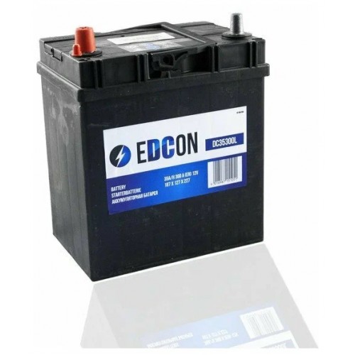 Аккумулятор Edcon 35 А/ч, 300A, Прямая полярность, размеры 187x127x227