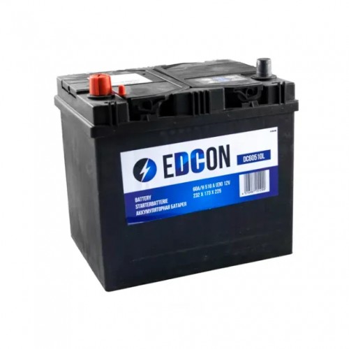 Аккумулятор Edcon 60 А/ч, 510A, Прямая полярность, размеры 232x173x225