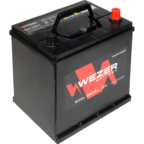 Аккумулятор Wezer 45 А/ч, 330A, Обратная полярность, размеры 237x127x225