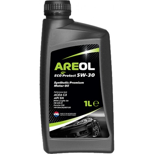 Моторное масло Areol ECO Protect 5w30 1 литр, синтетическое