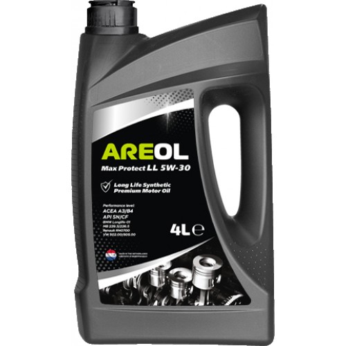 Моторное масло Areol Max Protect LL 5w30 4 литра, синтетическое