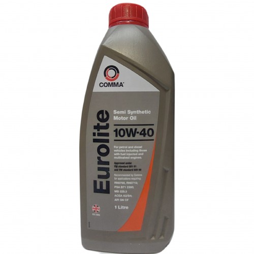 Моторное масло Comma Eurolite 10w40 1 литр, полусинтетическое