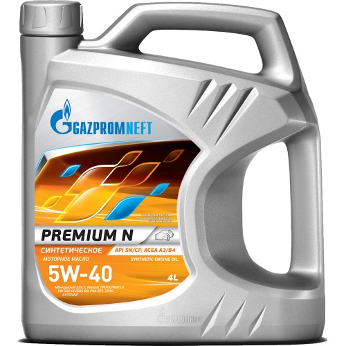 Моторное масло Gazpromneft Premium N 5w40 4 литра, синтетическое