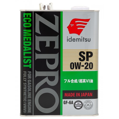 Моторное масло Idemitsu Zepro Eco Medalist 0w20 4 литра, синтетическое