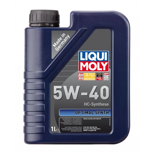 Моторное масло Liqui Moly Optimal 5w40 1 литр, синтетическое