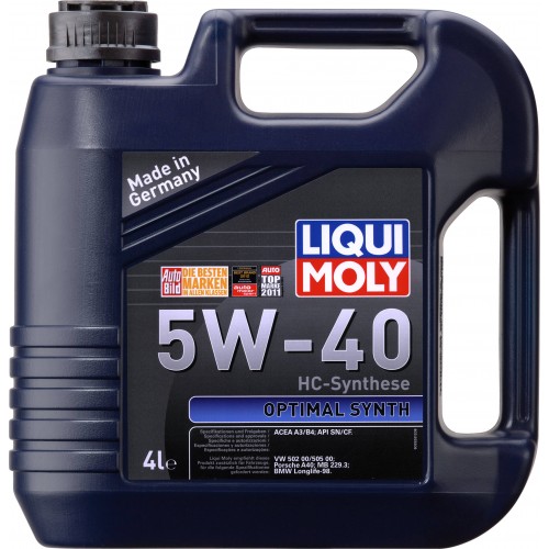 Моторное масло Liqui Moly Optimal 5w40 4 литра, синтетическое