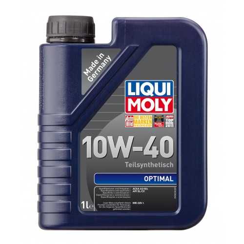 Моторное масло Liqui Moly Optimal 10w40 1 литр, полусинтетическое