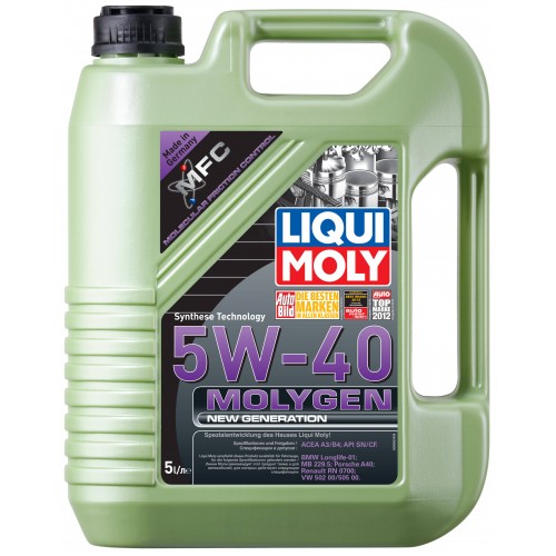 Моторное масло Liqui Moly Molygen New Generation 5w40 5 литров, синтетическое
