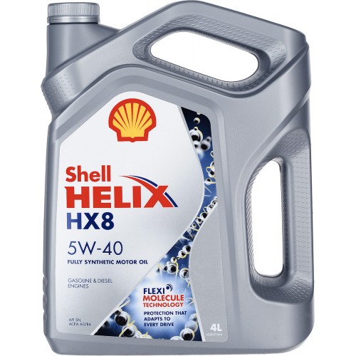 Моторное масло Shell Helix HX8 5w40 4 литра, синтетическое
