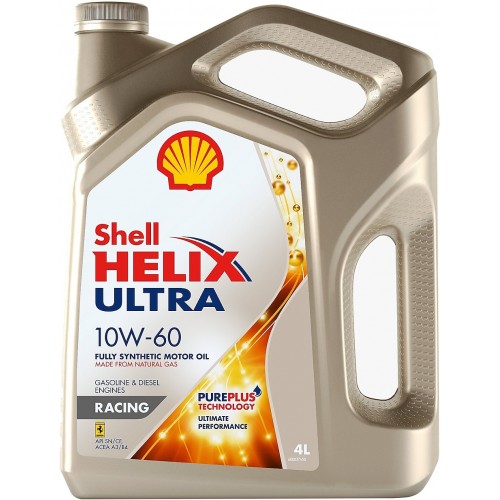 Моторное масло Shell Helix Ultra RACING 10w60 4 литра, синтетическое
