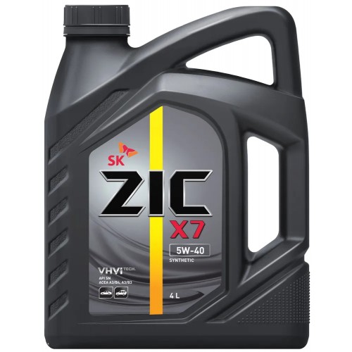 Моторное масло ZIC X7 5w40 4 литра, синтетическое