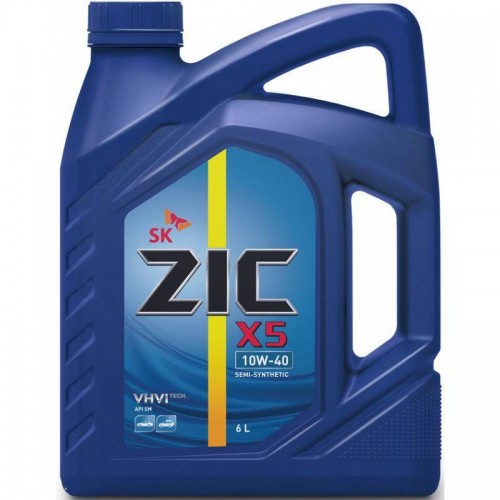 Моторное масло ZIC X5 10w40 6 литров, полусинтетическое