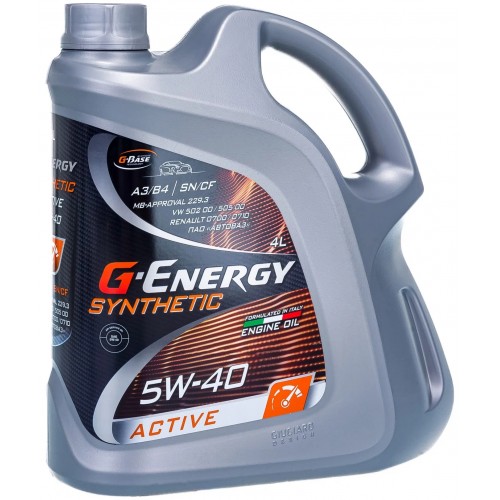 Моторное масло Gazpromneft Synthetic Active 5w40 4 литра, синтетическое