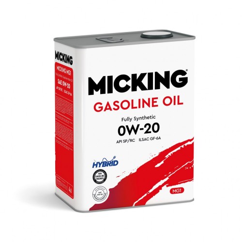 Моторное масло Micking MG1 0w20 4 литра, синтетическое