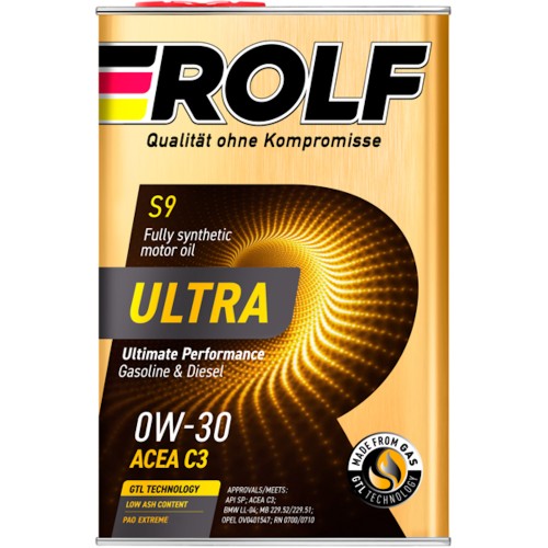 Моторное масло Rolf ULTRA C3 SP 0w30 1 литр, синтетическое