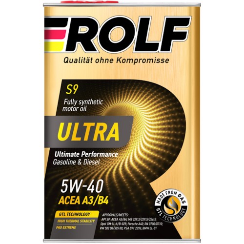 Моторное масло Rolf ULTRA 5w40 4 литра, синтетическое