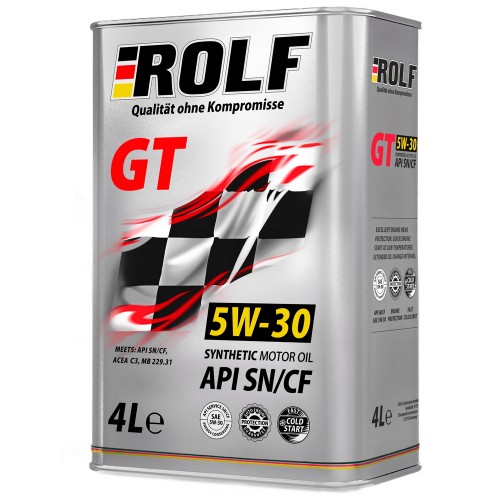 Моторное масло Rolf GT SN/CF 5w30 4 литра, синтетическое