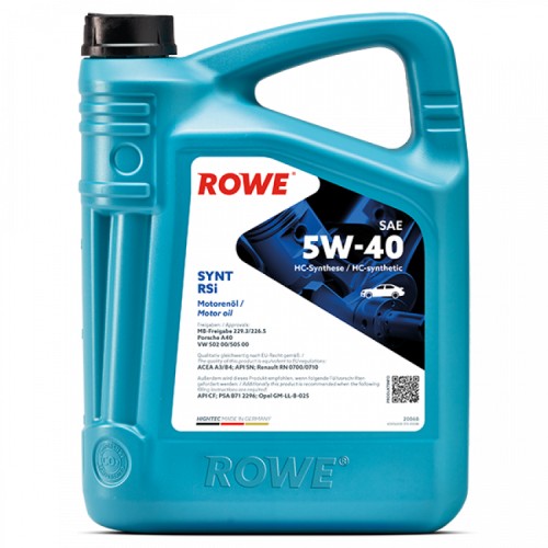 Моторное масло Rowe HIGHTEC SYNT RSi 5W40 4 литра, синтетическое