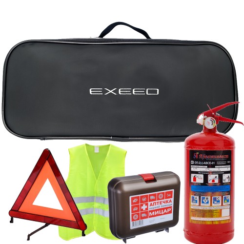 Набор автомобилиста 5 предметов для ТО, сумка экокожа с логотипом Exeed для ТО