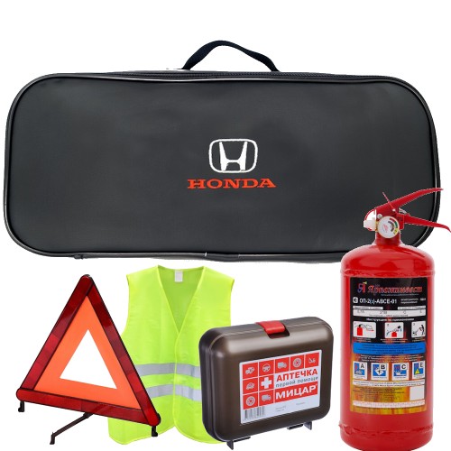 Набор автомобилиста 5 предметов для ТО, сумка экокожа с логотипом Honda для ТО
