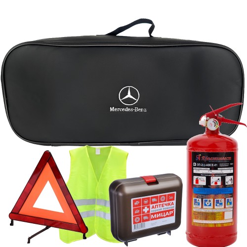 Набор автомобилиста 5 предметов для ТО, сумка экокожа с логотипом MERCEDES-BENZ для ТО
