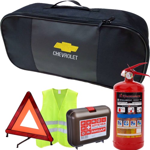 Набор автомобилиста 5 предметов для ТО, сумка ткань с логотипом Chevrolet для ТО