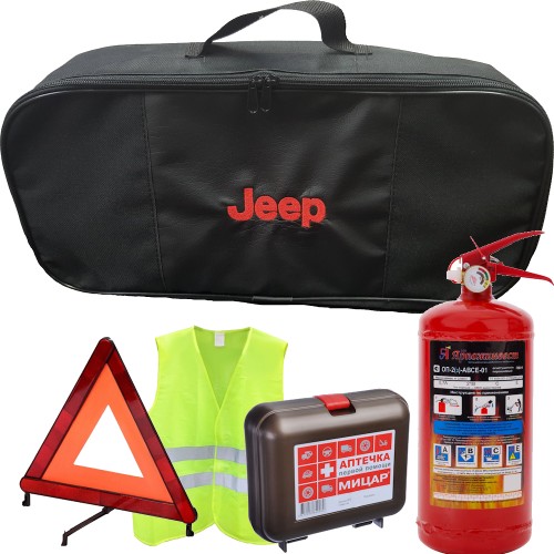 Набор автомобилиста 5 предметов для ТО, сумка ткань с логотипом JEEP для ТО