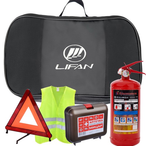 Набор автомобилиста 5 предметов для ТО, сумка ткань с логотипом Lifan для ТО