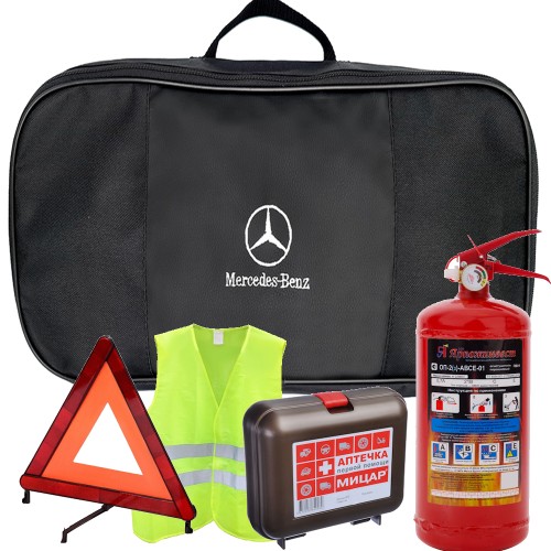 Набор автомобилиста 5 предметов для ТО, сумка ткань с логотипом MERCEDES-BENZ для ТО