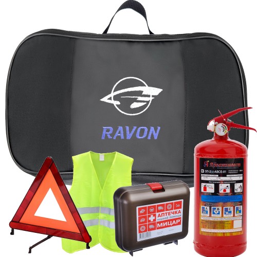 Набор автомобилиста 5 предметов для ТО, сумка ткань с логотипом Ravon для ТО