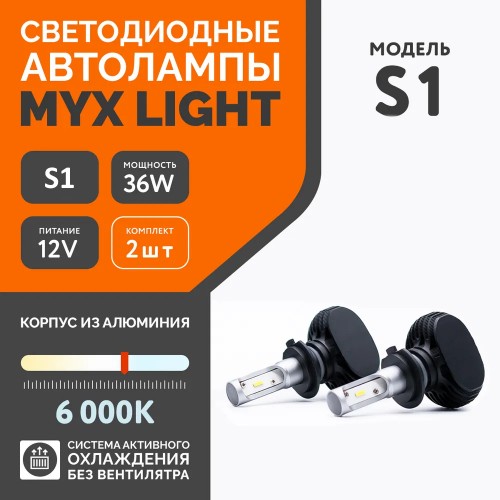 Светодиодные лампы HB4 S1 6000K (Комплект 2 шт)